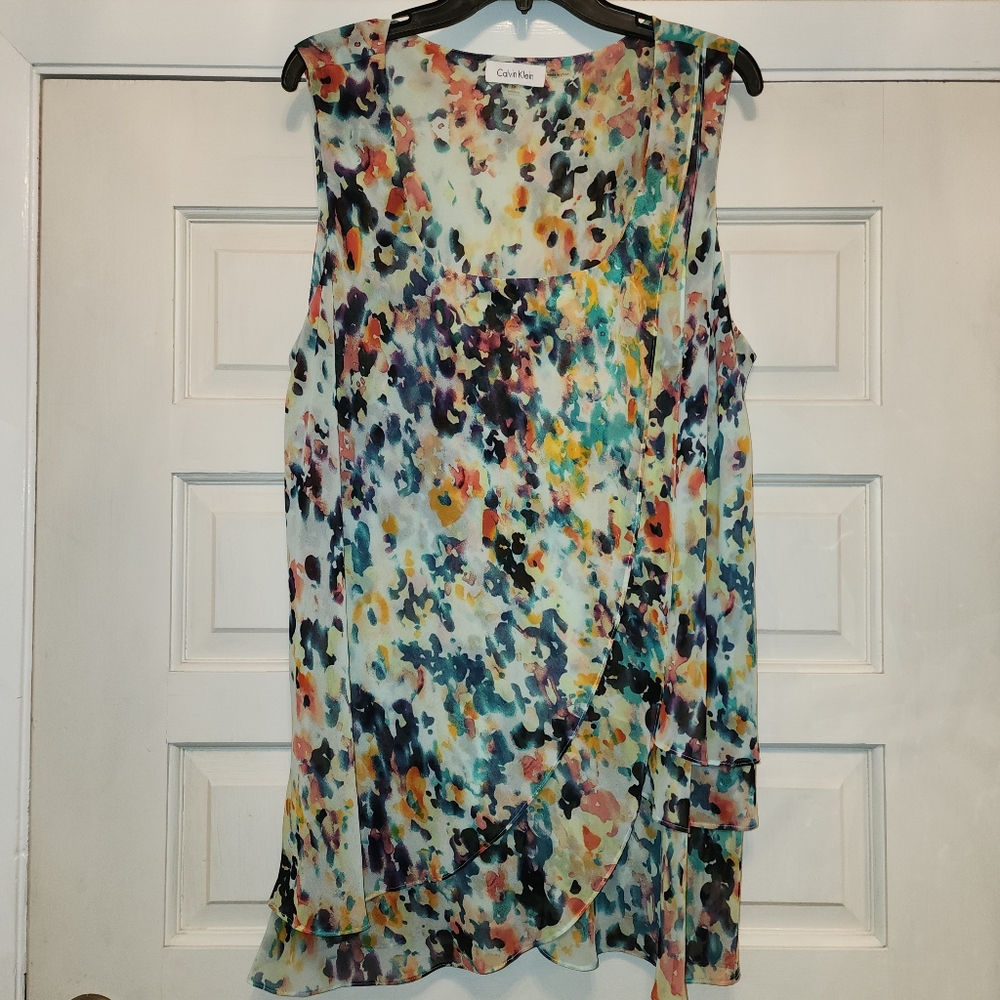 Calvin Klein Abstract Multicolor Tunic